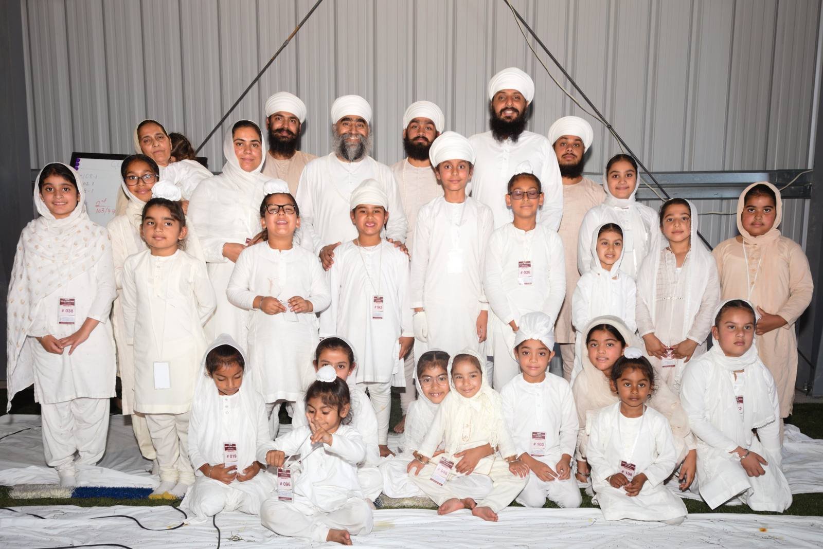 Children and their teachers after a Gurmat class